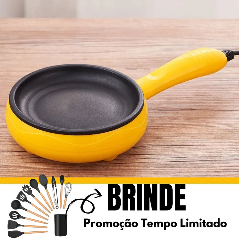 Frigideira Elétrica Antiaderente + Brinde Kit Utensílios